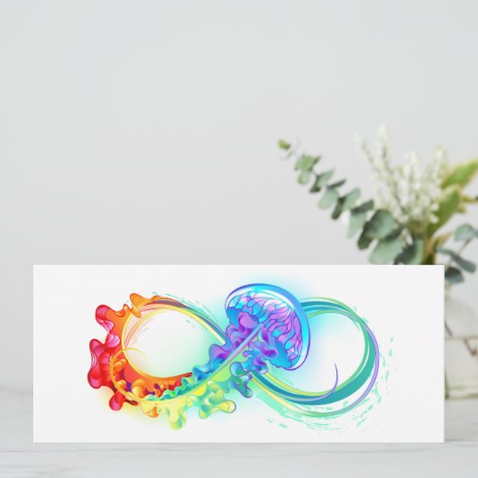 Oneindigheid met regenboogkwal save the date (Staand voorkant)