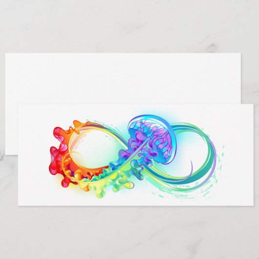 Oneindigheid met regenboogkwal save the date (Voorkant / Achterkant)