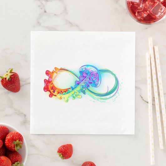 Oneindigheid met regenboogkwal servet (Insitu)