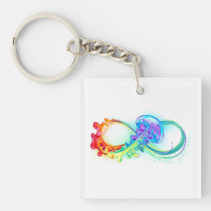 Oneindigheid met regenboogkwal sleutelhanger