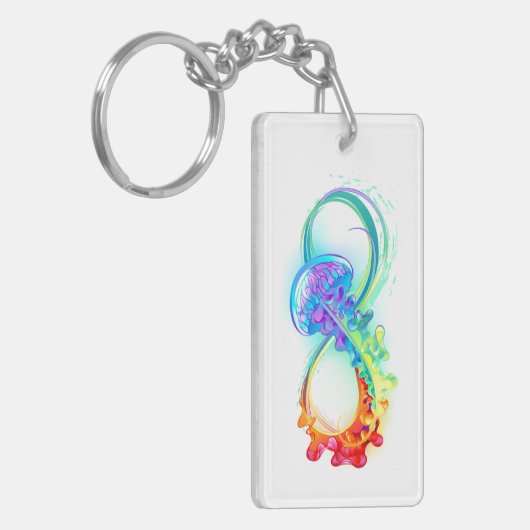 Oneindigheid met regenboogkwal sleutelhanger (Voorkant Links)