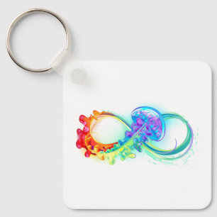 Oneindigheid met regenboogkwal sleutelhanger