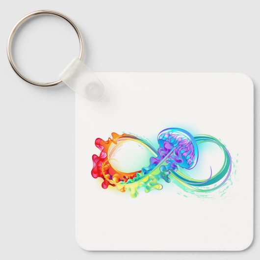 Oneindigheid met regenboogkwal sleutelhanger (Voorkant)