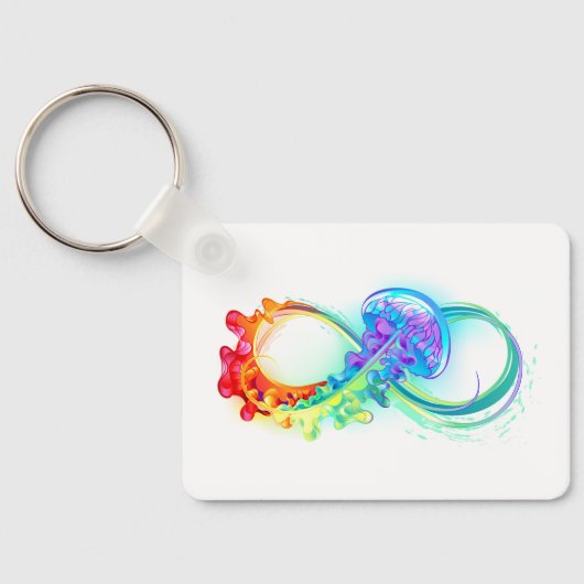 Oneindigheid met regenboogkwal sleutelhanger (Achterkant)