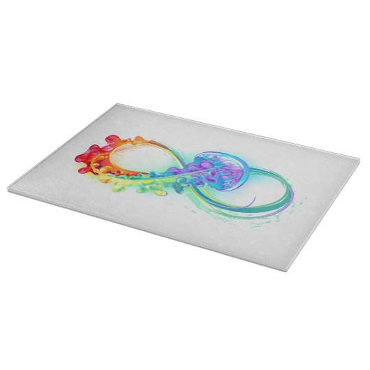 Oneindigheid met regenboogkwal snijplank (Hoek)