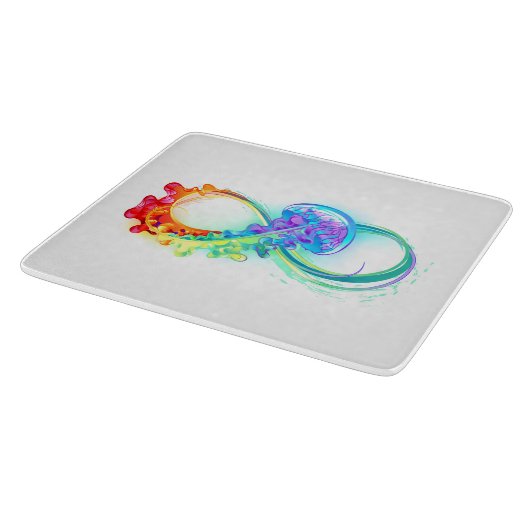 Oneindigheid met regenboogkwal snijplank (Hoek)