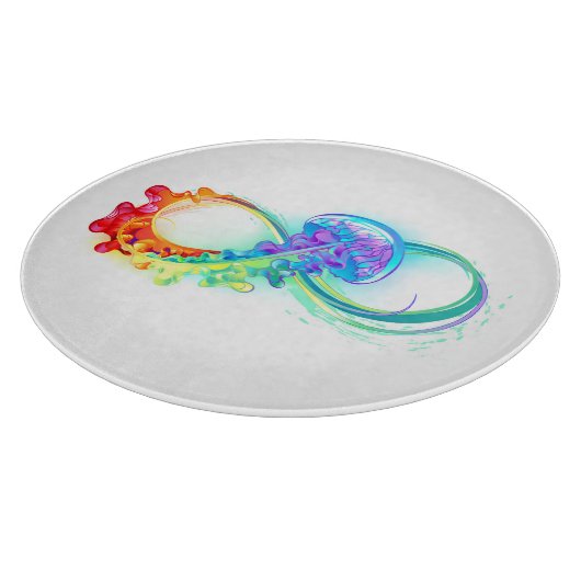 Oneindigheid met regenboogkwal snijplank (Hoek)