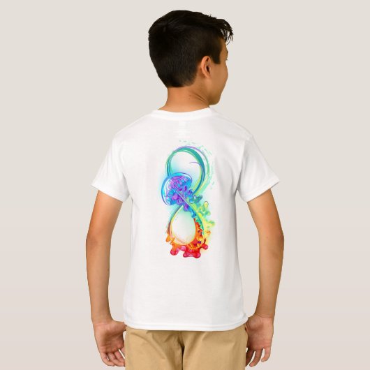 Oneindigheid met regenboogkwal t-shirt (Achterkant volledig)