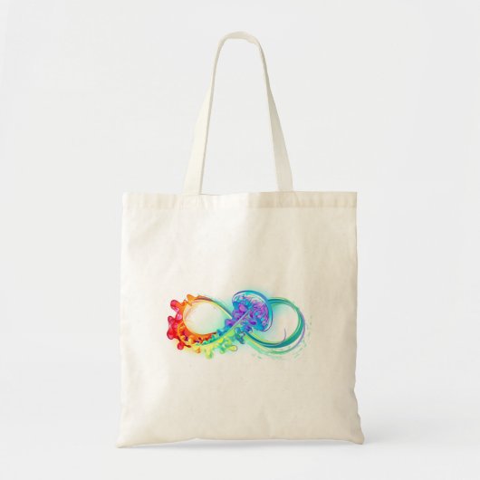 Oneindigheid met regenboogkwal tote bag (Voorkant)