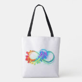Oneindigheid met regenboogkwal tote bag (Achterkant)
