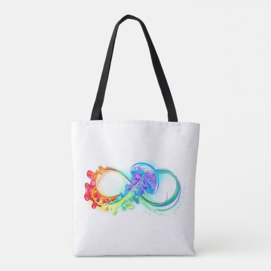 Oneindigheid met regenboogkwal tote bag (Achterkant)