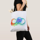 Oneindigheid met regenboogkwal tote bag (Dichtbij)