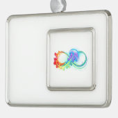 Oneindigheid met regenboogkwal verzilverd omlijst ornament (Links)