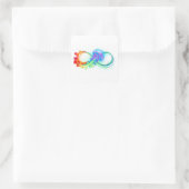Oneindigheid met regenboogkwal vierkante sticker (Tas)