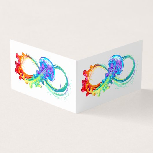 Oneindigheid met regenboogkwal visitekaartje (Buitenkant)