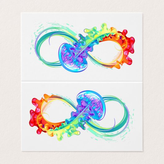 Oneindigheid met regenboogkwal visitekaartje (Buitenkant ongevouwen)