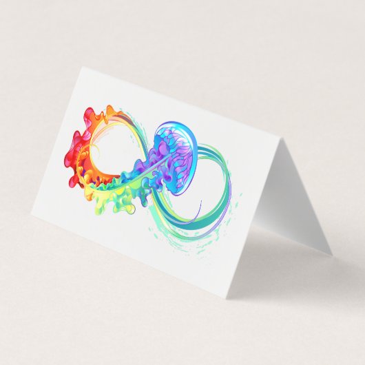 Oneindigheid met regenboogkwal visitekaartje (Achterkant)