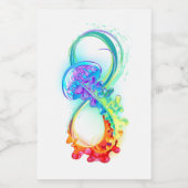 Oneindigheid met regenboogkwal voedselcontainer etiket (Enkel label)