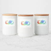 Oneindigheid met regenboogkwal voedselcontainer etiket (Flessen)
