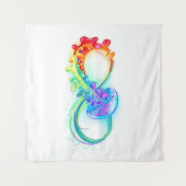 Oneindigheid met regenboogkwal wandkleed (Voorkant (horizontaal))
