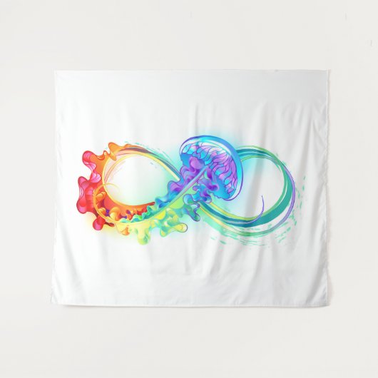 Oneindigheid met regenboogkwal wandkleed (Voorkant (horizontaal))