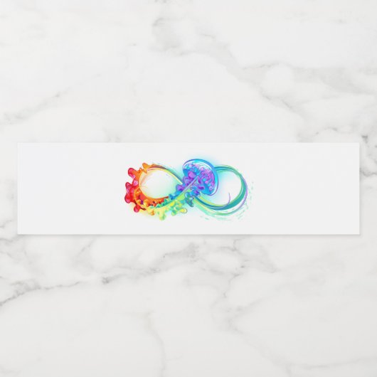 Oneindigheid met regenboogkwal waterfles etiket (Enkel label)