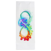 Oneindigheid met regenboogkwal wijn cadeautas (Achterkant)