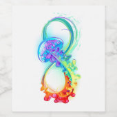 Oneindigheid met regenboogkwal wijn etiket (Enkel label)