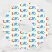 Oneindigheid met regenboogkwal wijnglaslabel (Achterkant)