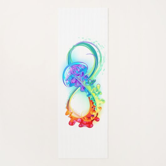 Oneindigheid met regenboogkwal yogamat (Achterkant)