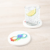 Oneindigheid met regenboogkwal zandsteen onderzetter (Zijkant)