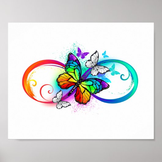 Oneindigheid met regenboogvlinder poster (Voorkant)