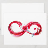Oneindigheid met rode wijn aankondiging (Voorkant / Achterkant)