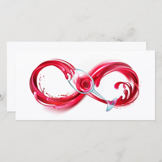 Oneindigheid met rode wijn aankondiging (Voorkant / Achterkant)