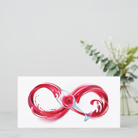 Oneindigheid met rode wijn aankondiging (Staand voorkant)