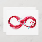 Oneindigheid met rode wijn advieskaart (Voorkant / Achterkant)