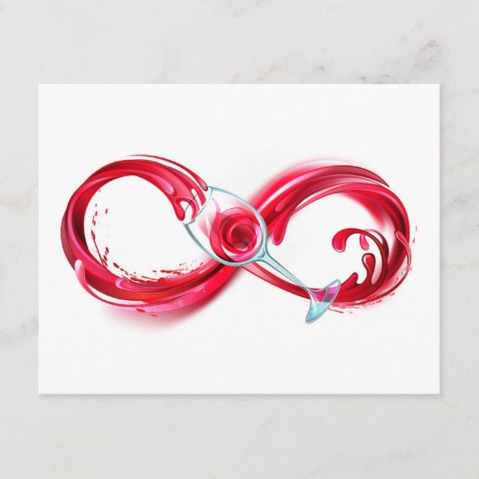 Oneindigheid met rode wijn advieskaart (Voorkant)