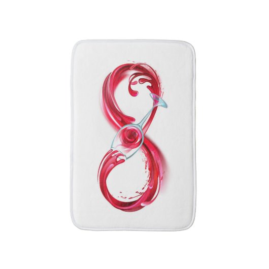 Oneindigheid met rode wijn badmat (Voorkant Verticaal)