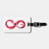 Oneindigheid met rode wijn bagagelabel (Voorkant horizontaal)