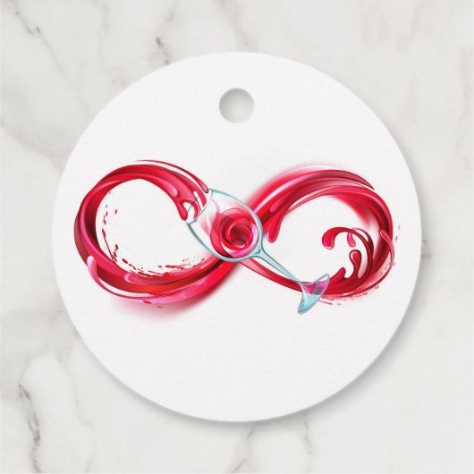 Oneindigheid met rode wijn bedankjes labels (Achterkant)