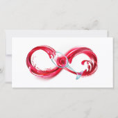 Oneindigheid met rode wijn bedankkaart (Voorkant)