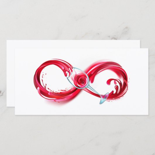 Oneindigheid met rode wijn bedankkaart (Voorkant / Achterkant)