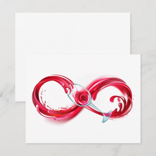 Oneindigheid met rode wijn bedankkaart (Voorkant / Achterkant)