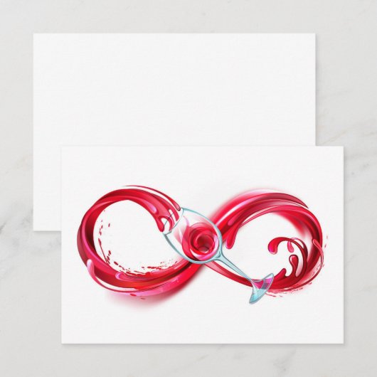Oneindigheid met rode wijn bedankkaart (Voorkant / Achterkant)