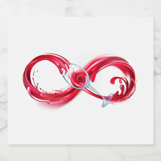 Oneindigheid met rode wijn bier etiket (Enkel label)