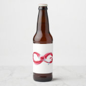 Oneindigheid met rode wijn bier etiket (Voorkant)