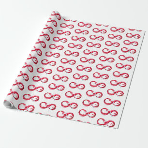 Oneindigheid met rode wijn cadeaupapier