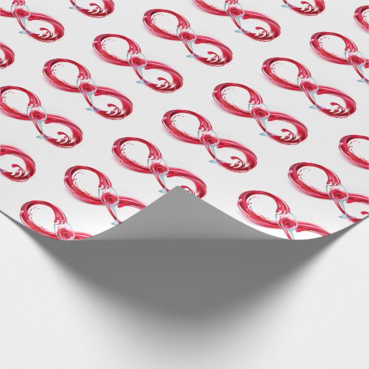 Oneindigheid met rode wijn cadeaupapier (Hoek)