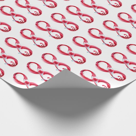 Oneindigheid met rode wijn cadeaupapier (Hoek)