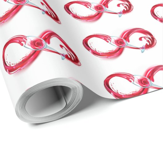 Oneindigheid met rode wijn cadeaupapier (Rol Hoek)